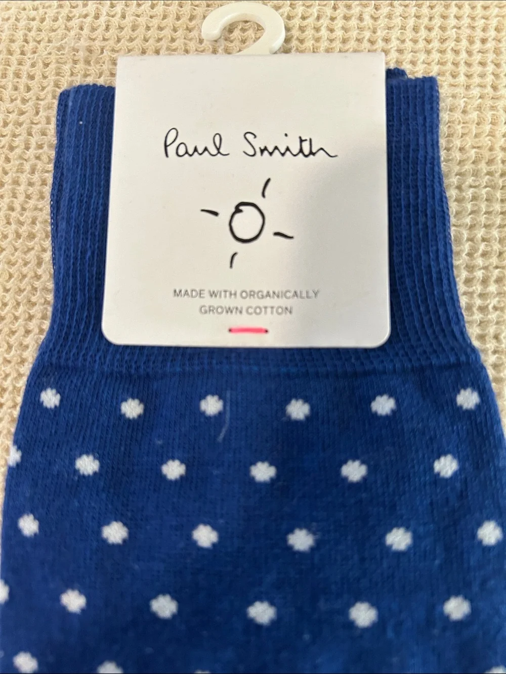 PAUL SMITH Men's Jeremy Polka Dot Crew Socks, Navy, One size, NWT